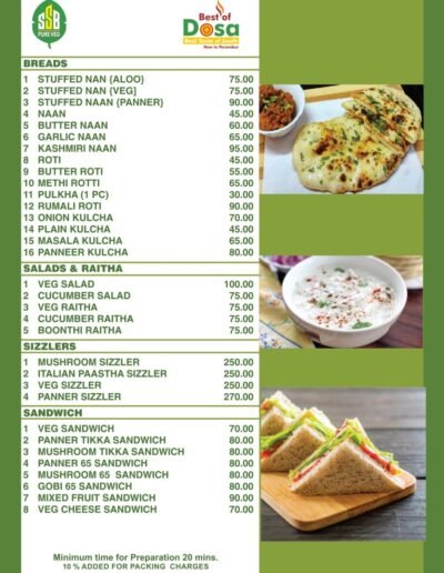 Pg 8/12. Breads, Salads, Sizzlers & Sandwiches